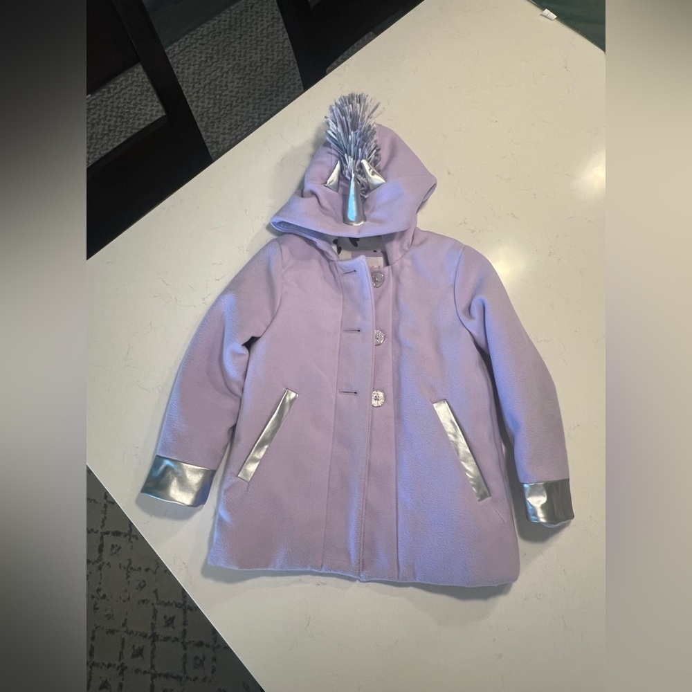 Cat & Jack Lavender Unicorn Jacket with Silver Details size 5T